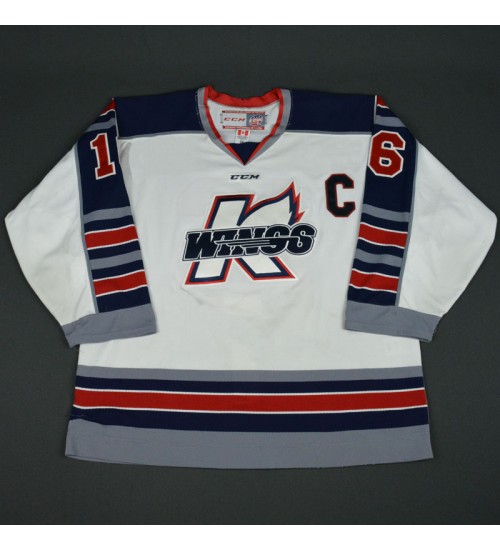 Custom ECHL 1993 94 Kalamazoo Wings 10 Collin Bauer Hockey Jersey White